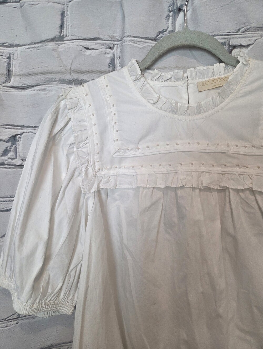 Ulla Johnson Adeline Cotton Blouse In White - Picture 4 of 7